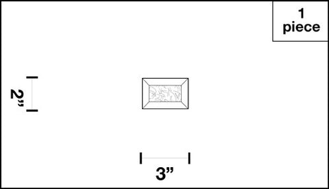 Rectangle Gluechip : GR02-03-B